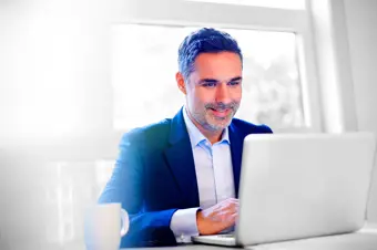 Professional working on laptop