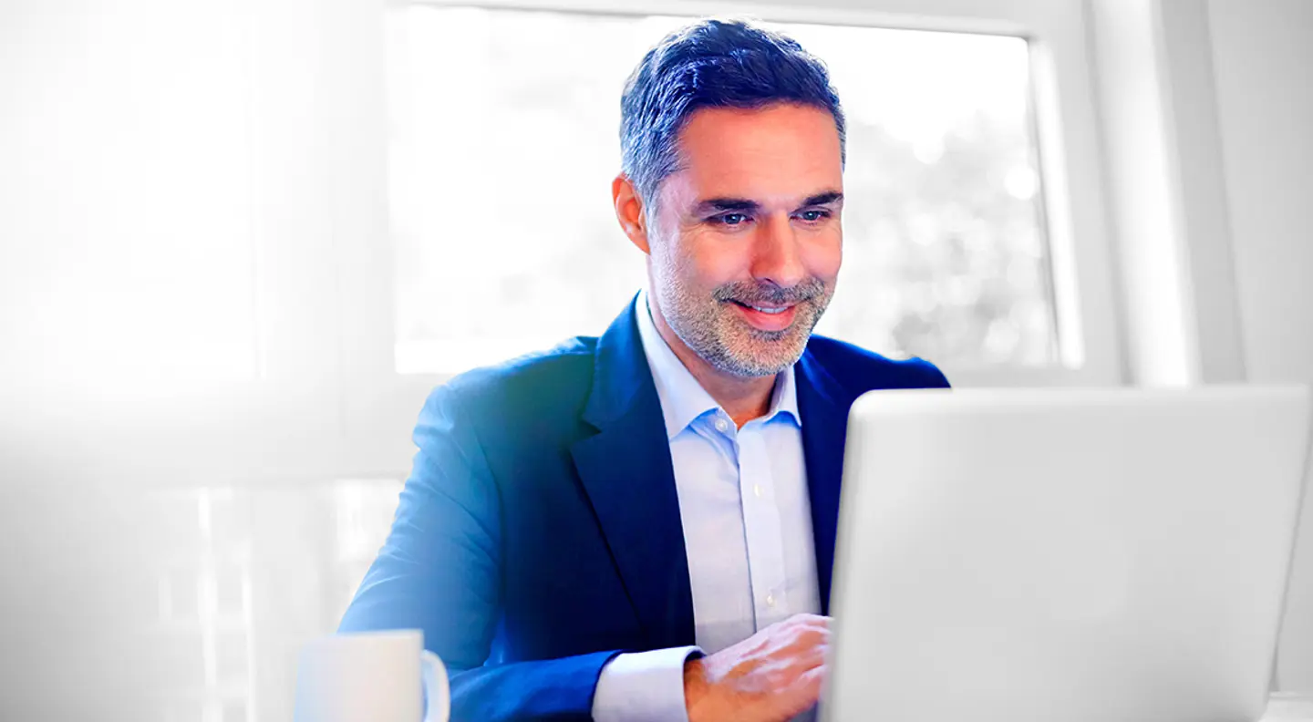 Professional working on laptop