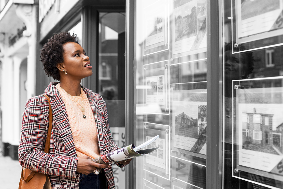 Person viewing property listings