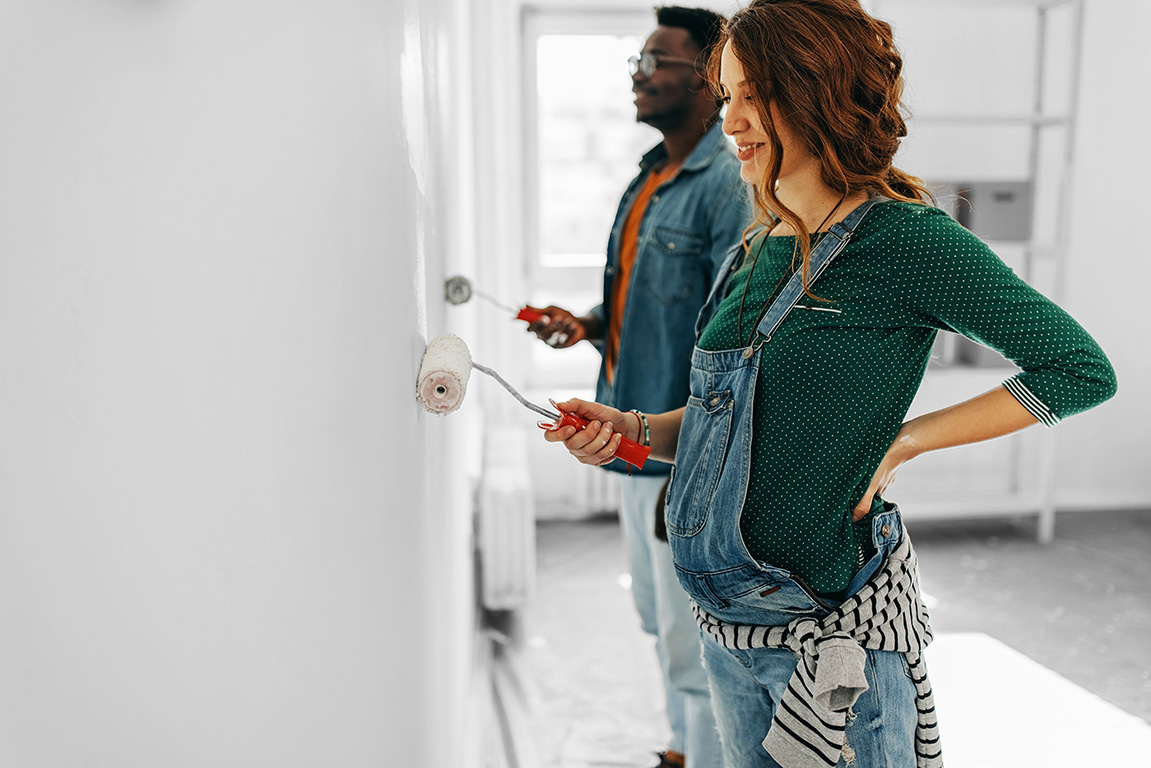 Couple decorating