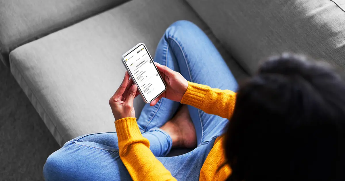 Person on mobile internet banking