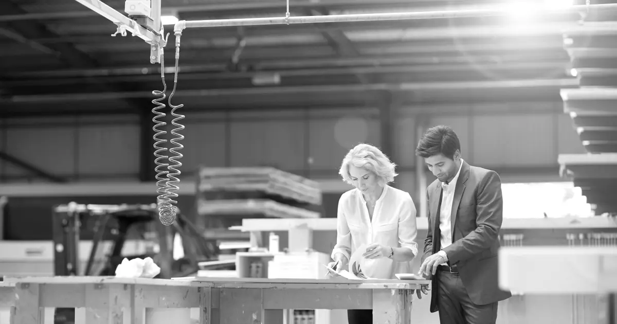 Colleagues at desk 