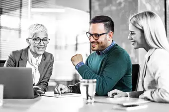 Happy people in a meeting