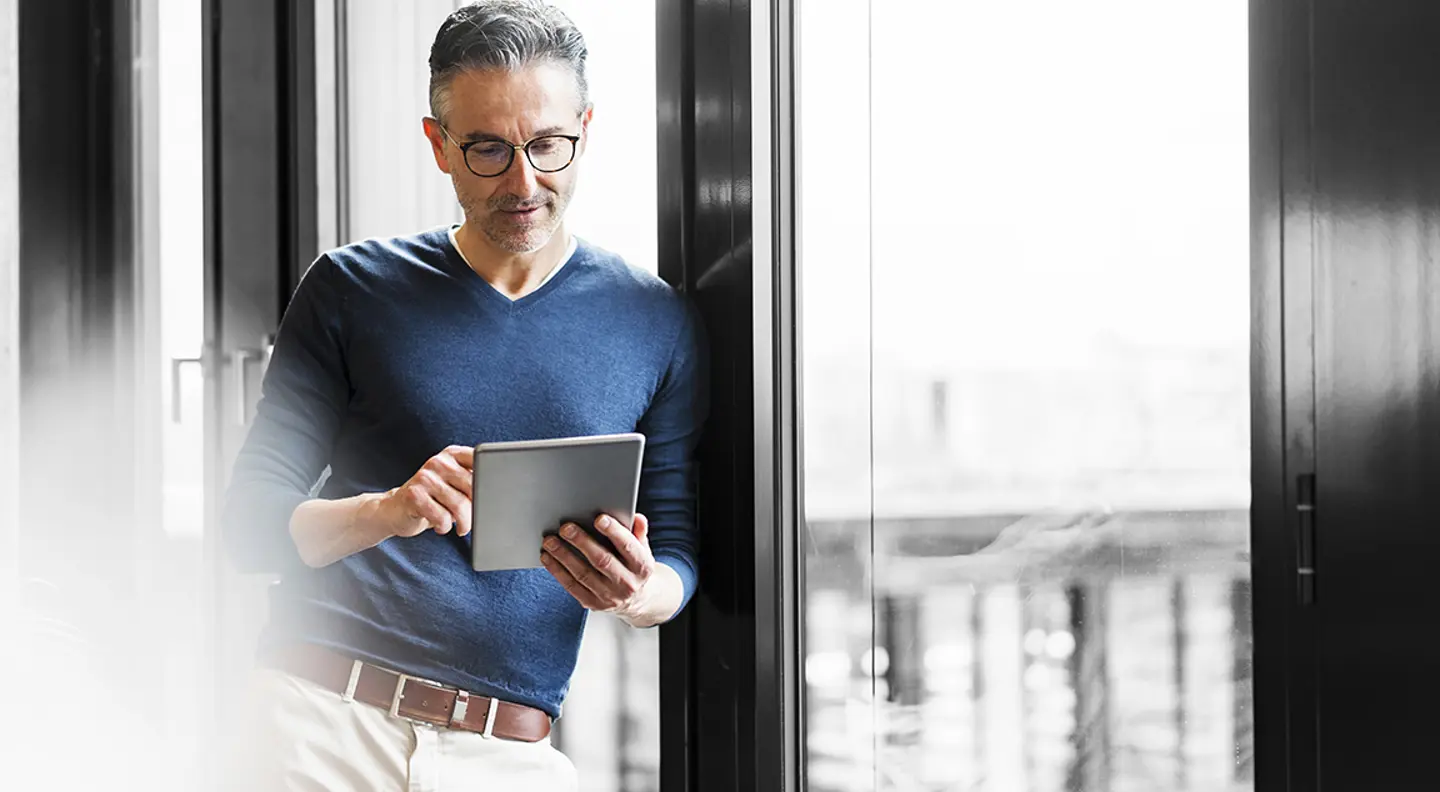 Person looking at tablet 