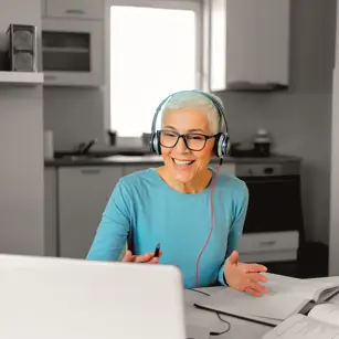Person working from home on a call