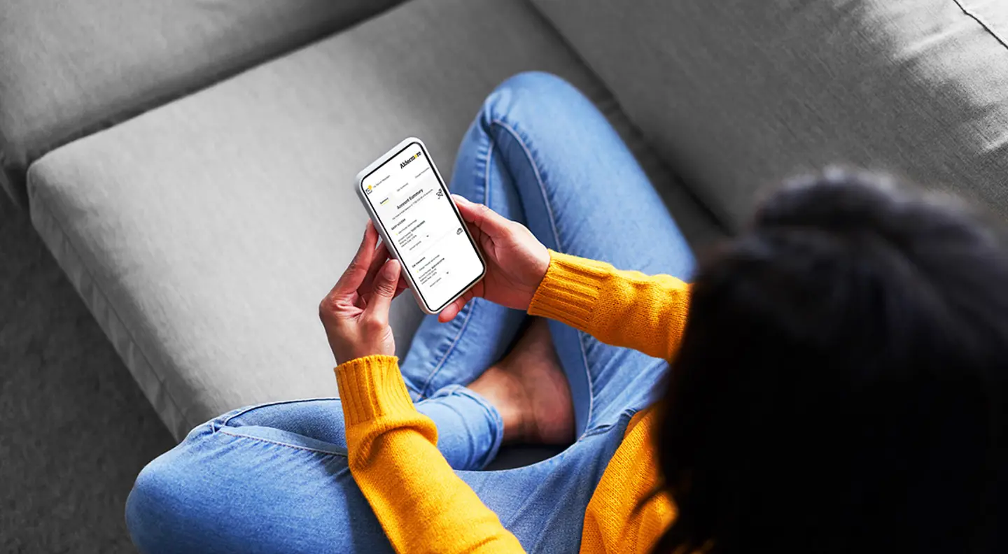 Person checking online banking on their phone