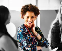 Person laughing 
