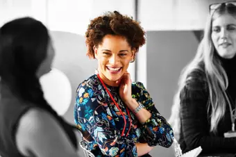 Person laughing 