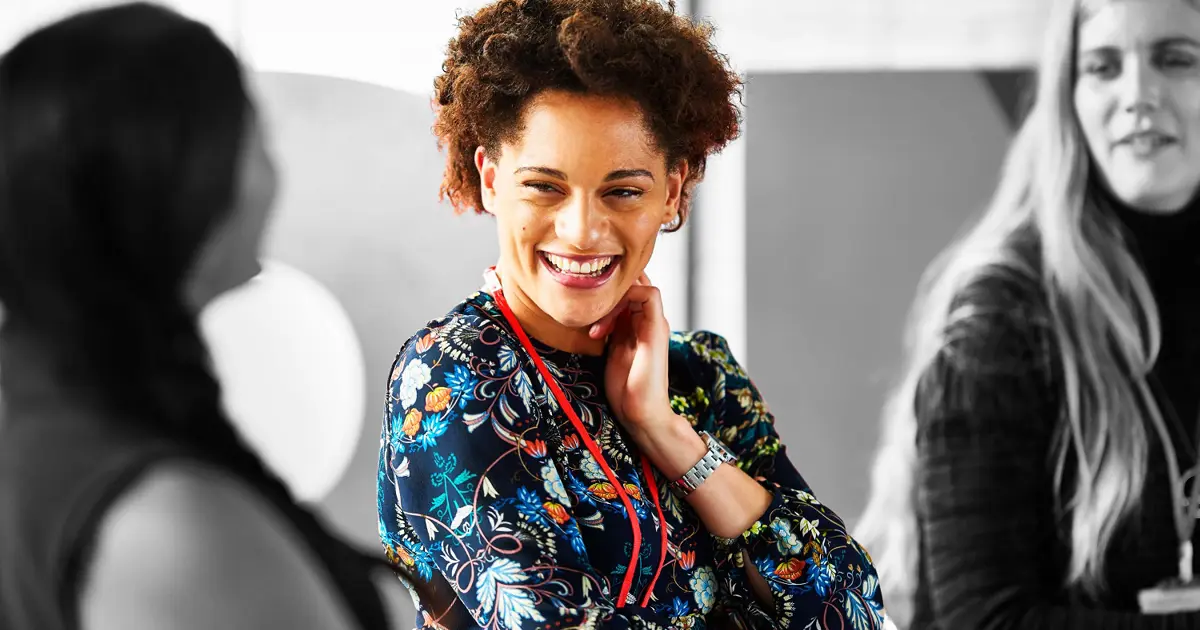 Person laughing 