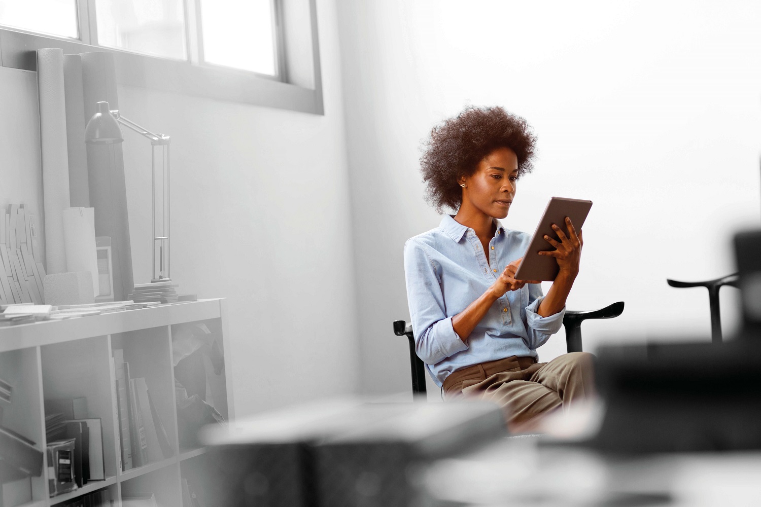 Person on tablet 