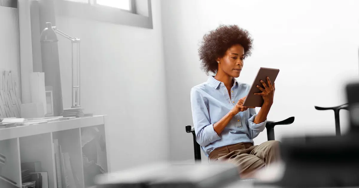 Person on tablet 